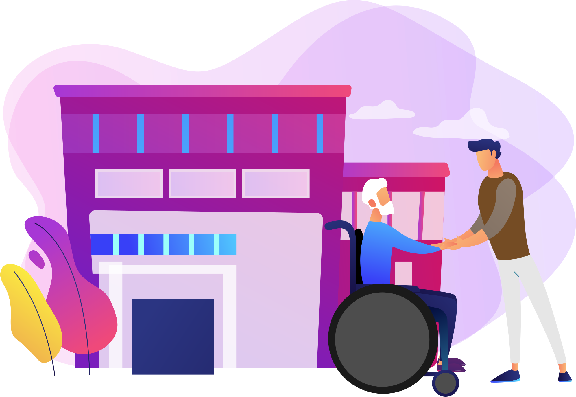 Animated image of man assisted