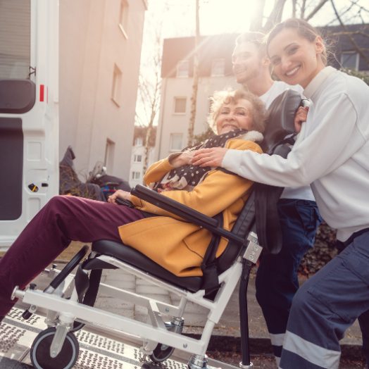 Photo of woman assisted in transportation